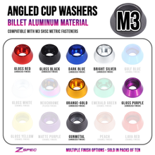 ZSPEC M3 Angled Cup Finish Washers for SHSC Socket-Cap Fasteners, 10-Pack