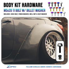 ZSPEC Body Kit Fastener, M5x20mm Titanium & Billet w/WELL NUT, Per Each