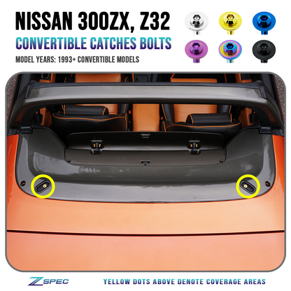 ZSPEC Convertible Deck Catch Fasteners for '93-96 Nissan 300zx, Titanium