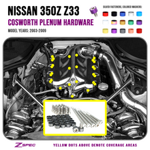ZSPEC Plenum Fastener Kit for '03-06 Nissan 350z COSWORTH Plenum, Stainless & Billet