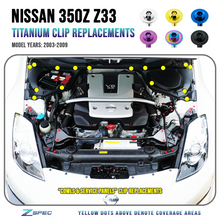 ZSPEC "Cowls & Service-Panels Only" Clips Replacement Kit for Nissan 350z Z33, Titanium