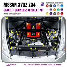 ZSPEC "Stage 1" Dress Up Bolts® Fastener Kit for '09-20 Nissan 370z Z34, Stainless & Billet