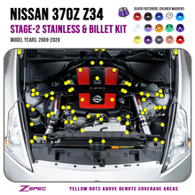 ZSPEC "Stage 2" Dress Up Bolts® Fastener Kit for '09-20 Nissan 370z Z34, Stainless & Billet