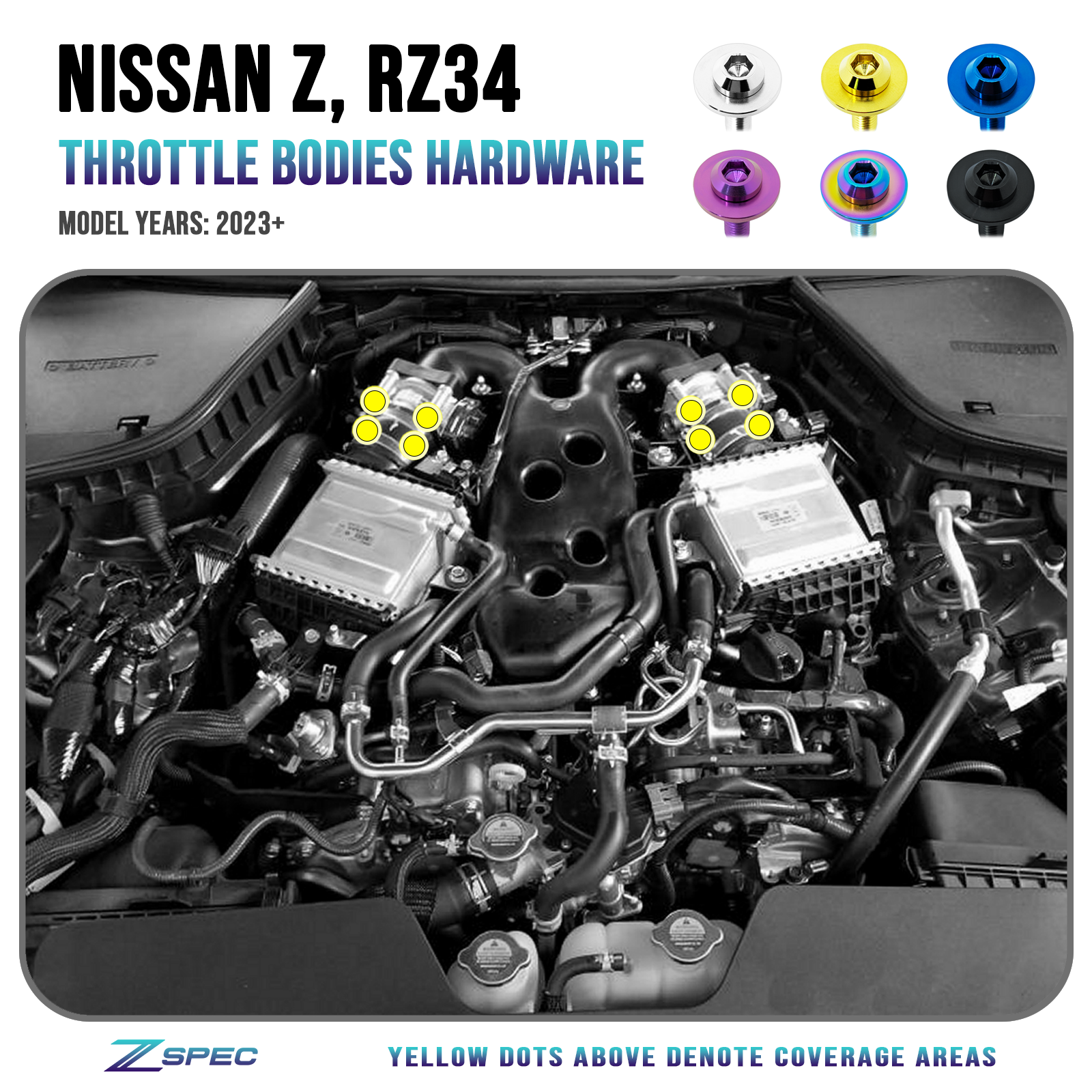 ZSPEC Throttle Bodies Fastener Kit for '23+ Nissan Z RZ34, Grade-5 Titanium