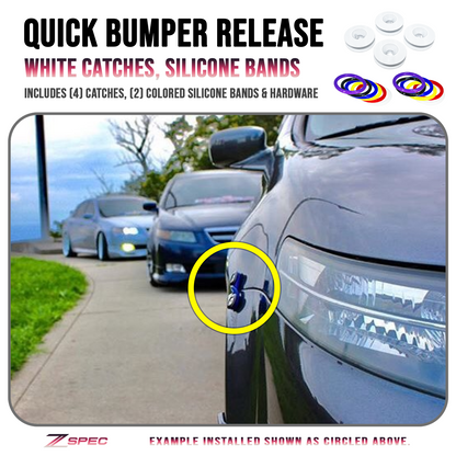ZSPEC Quick Release Bumper Fastener Kit w/WHITE Catches & Colored Bands