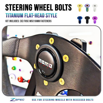 ZSPEC FHSC M5x16mm Steering Wheel Bolts, Titanium Grade-5, Six Bolts