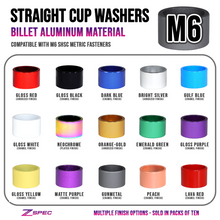 ZSPEC M6 Straight Cup Dress Up Finish Washers for SHSC Fasteners, Billet, 10-Pack