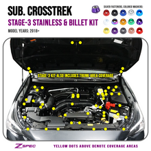 ZSPEC "Stage 3" Dress Up Bolts® Fastener Kit for '18-24 Subaru CrossTrek, Stainless & Billet Hardware