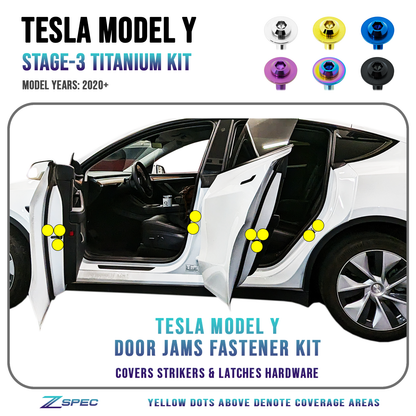ZSPEC Stage-3 Dress Up Bolts® Fastener Kit for the Tesla Model Y, Grade-5 Titanium