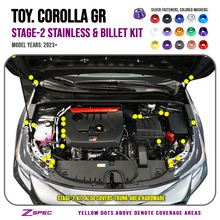 ZSPEC Stage-2 Dress Up Bolts® Fastener Kit for the GR Corolla, Stainless & Billet Hardware