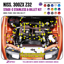 ZSPEC "Stage 3" Dress Up Bolts® Fastener Kit for Nissan 300zx Z32, Upgraded Timing Bolts, Stainless & Billet