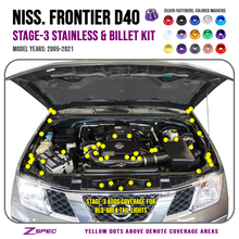 ZSPEC "Stage 3" Dress Up Bolts® Fastener Kit for 05-21 Nissan Frontier D40, Stainless & Billet