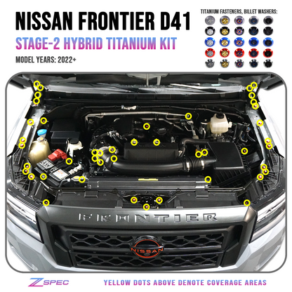 ZSPEC Stage-2 Engine Bay Fastener Kit for 22+ Nissan Frontier D41, Titanium