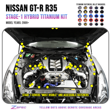 ZSPEC "Stage 1" Dress Up Bolts® Fastener Kit for '09-23 Nissan GTR (R35), Titanium & Billet