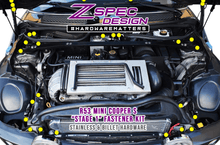 ZSPEC "Stage 1" Dress Up Bolts® Fastener Kit for '01-06 R53 Mini Cooper & S, Stainless & Billet