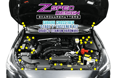 ZSPEC "Stage 1" Dress Up Bolts® Fastener Kit for '18-24 Subaru CrossTrek, Titanium