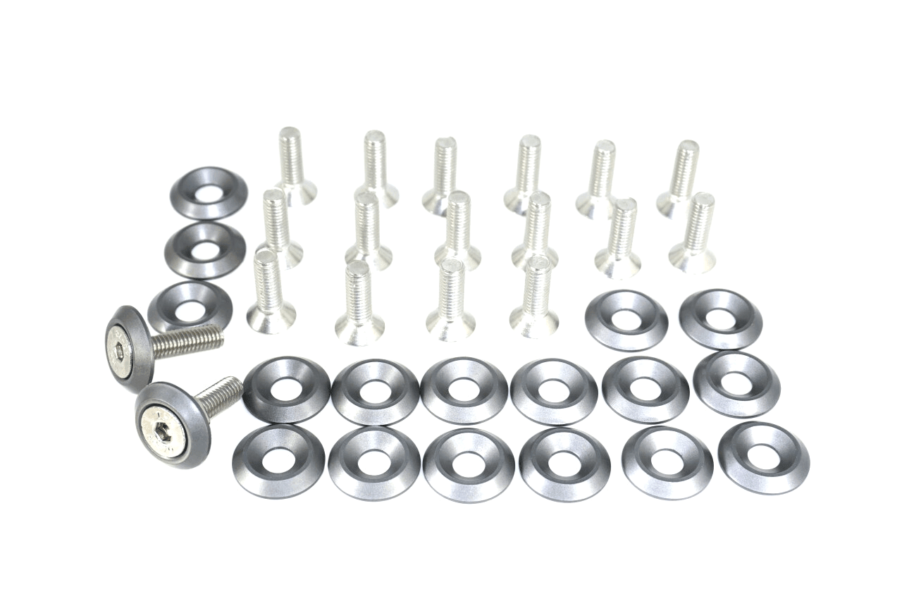 ZSPEC Fenders-Rad-Brackets-Hood-Prop-Headlights Fasteners for '05-14 S197 Ford Mustang, Stainless & Billet