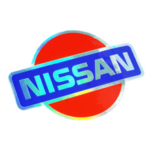 Holographic Vinyl Nissan-Style Sticker Decal, 4" x 2.8"