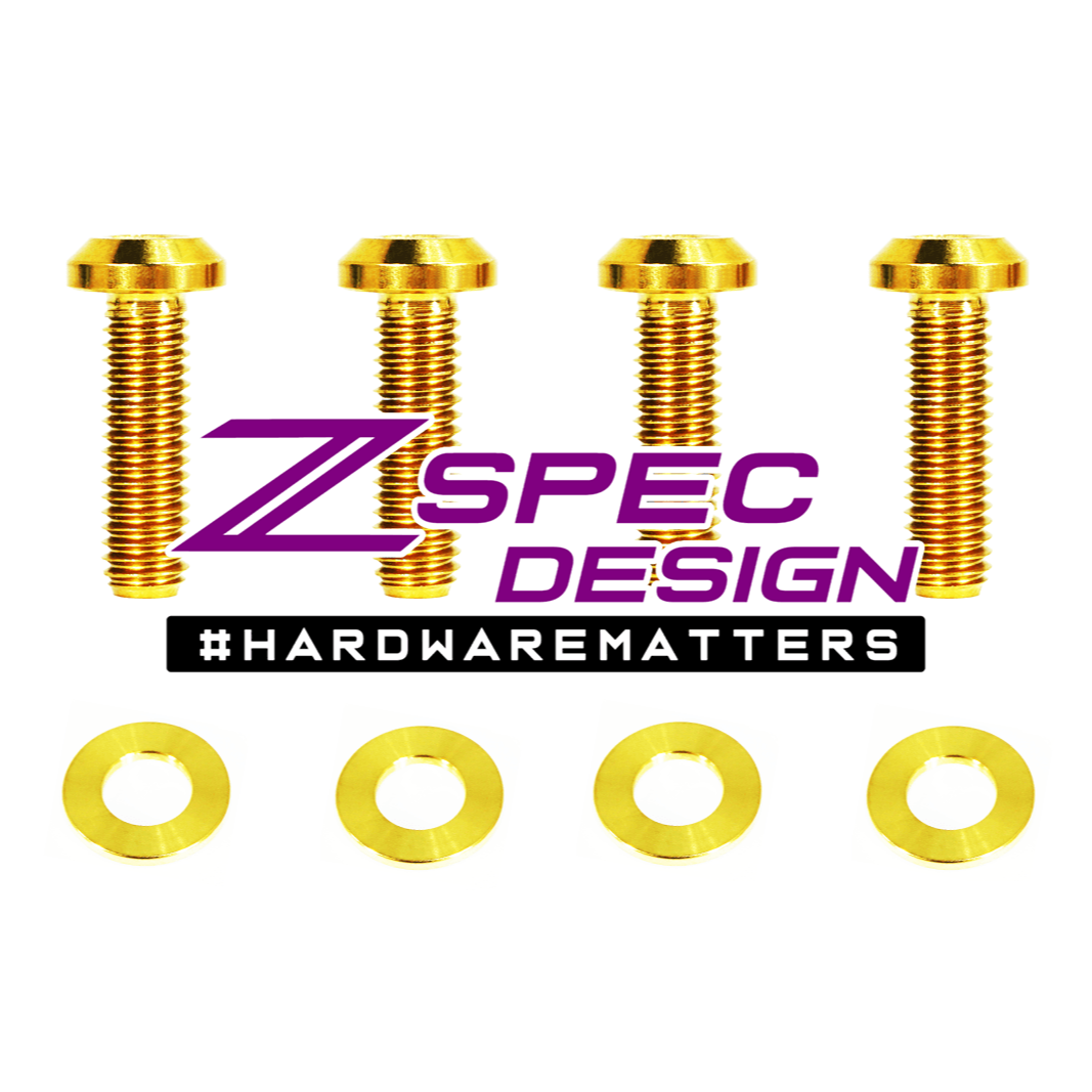 ZSPEC "Brake-Handle Brackets" Fastener Kit for the Honda Grom, Grade-5 Titanium