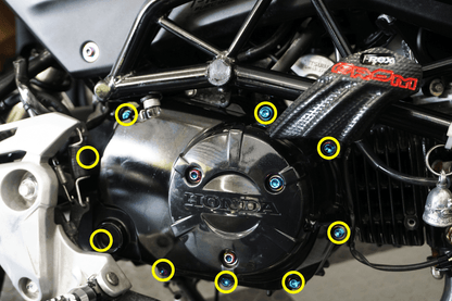 ZSPEC "Right-Side Engine Cover" Fastener Kit for the Honda Grom, Grade-5 Titanium