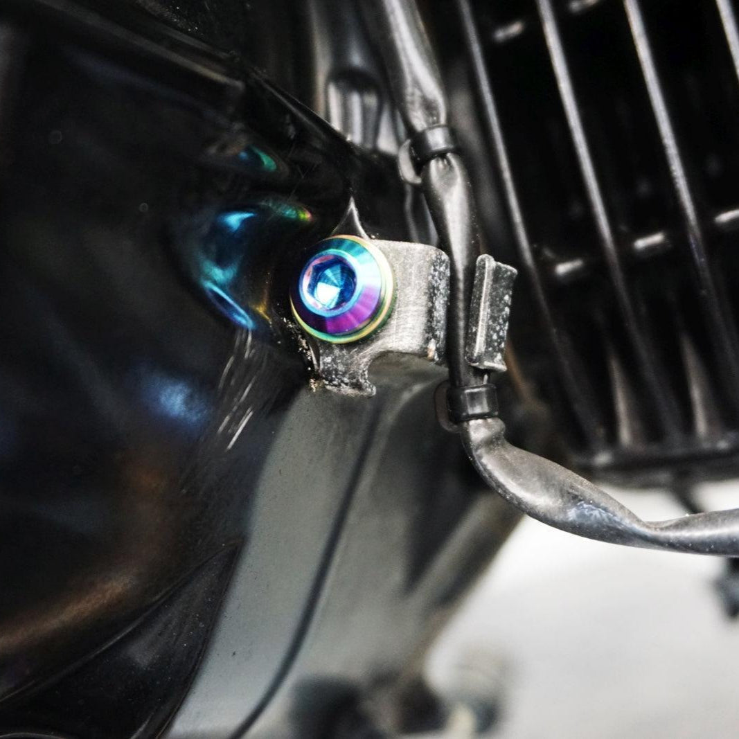 ZSPEC "Right-Side Engine Cover" Fastener Kit for the Honda Grom, Grade-5 Titanium