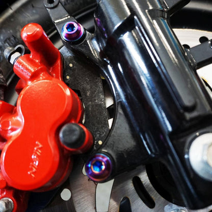ZSPEC "Front Brake Caliper Bracket" Fastener Kit for the Honda Grom, Grade-5 Titanium