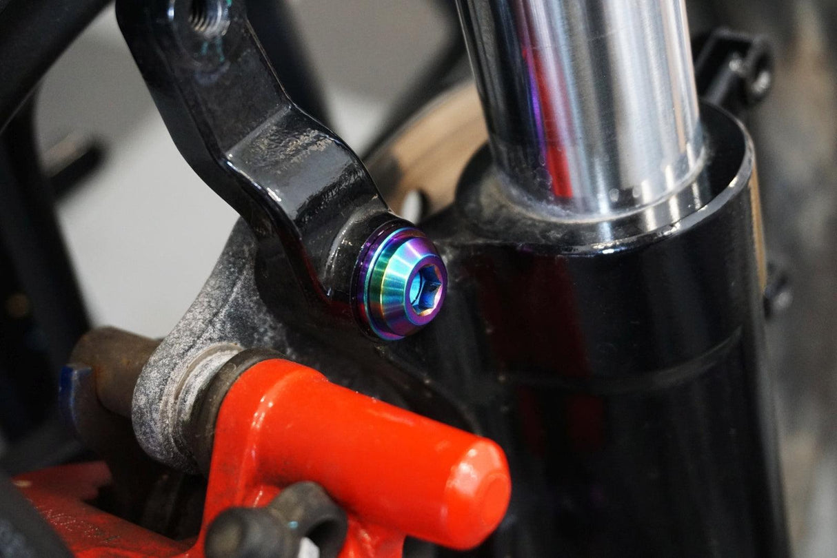 ZSPEC "Front Brake Caliper Bracket" Fastener Kit for the Honda Grom, Grade-5 Titanium