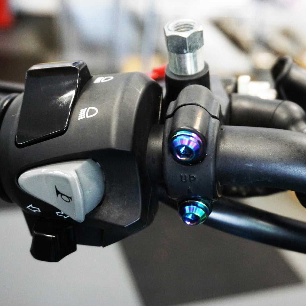 ZSPEC "Brake-Handle Brackets" Fastener Kit for the Honda Grom, Grade-5 Titanium