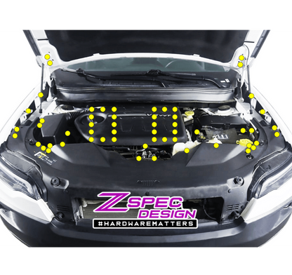 ZSPEC Stage-2 Dress Up Bolts® Fastener Kit for '14-20 Jeep Cherokee w/V6, Stainless & Billet