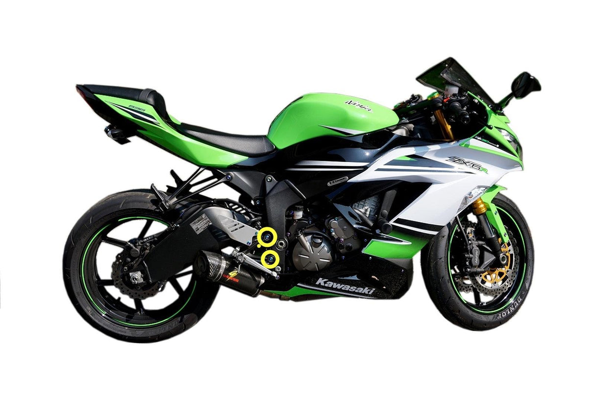 ZSPEC Titanium Fasteners for the Kawasaki Ninja 636 ZX6R Foot-Peg Brackets