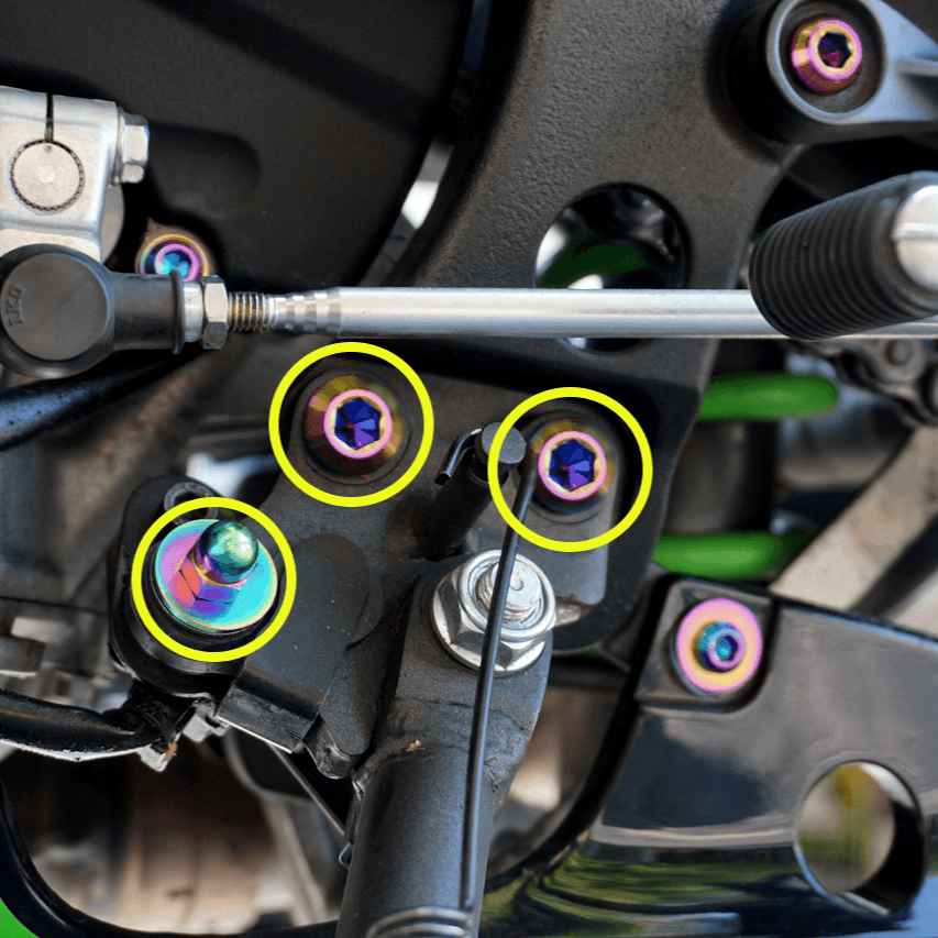 ZSPEC Titanium Fasteners for the Kawasaki Ninja 636 ZX6R Kick-Stand