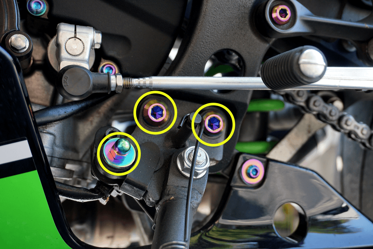 ZSPEC Titanium Fasteners for the Kawasaki Ninja 636 ZX6R Kick-Stand