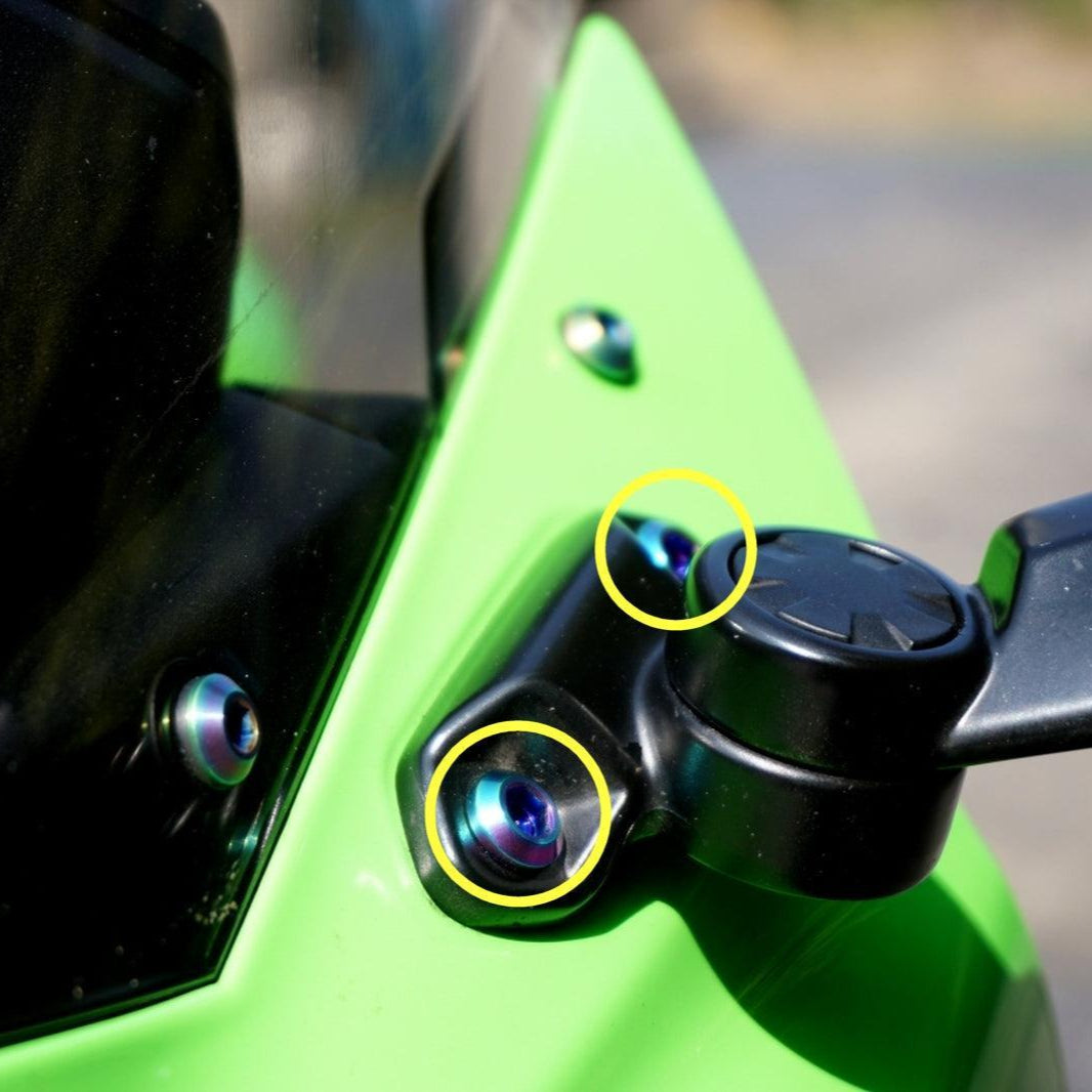 ZSPEC Titanium Fastener Kit for the Kawasaki Ninja 636 ZX6R Mirrors