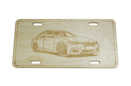 ZSPEC BMW 4-Door Sedan License Plate, Birch, Ornament for Office, Garage or Man-Cave