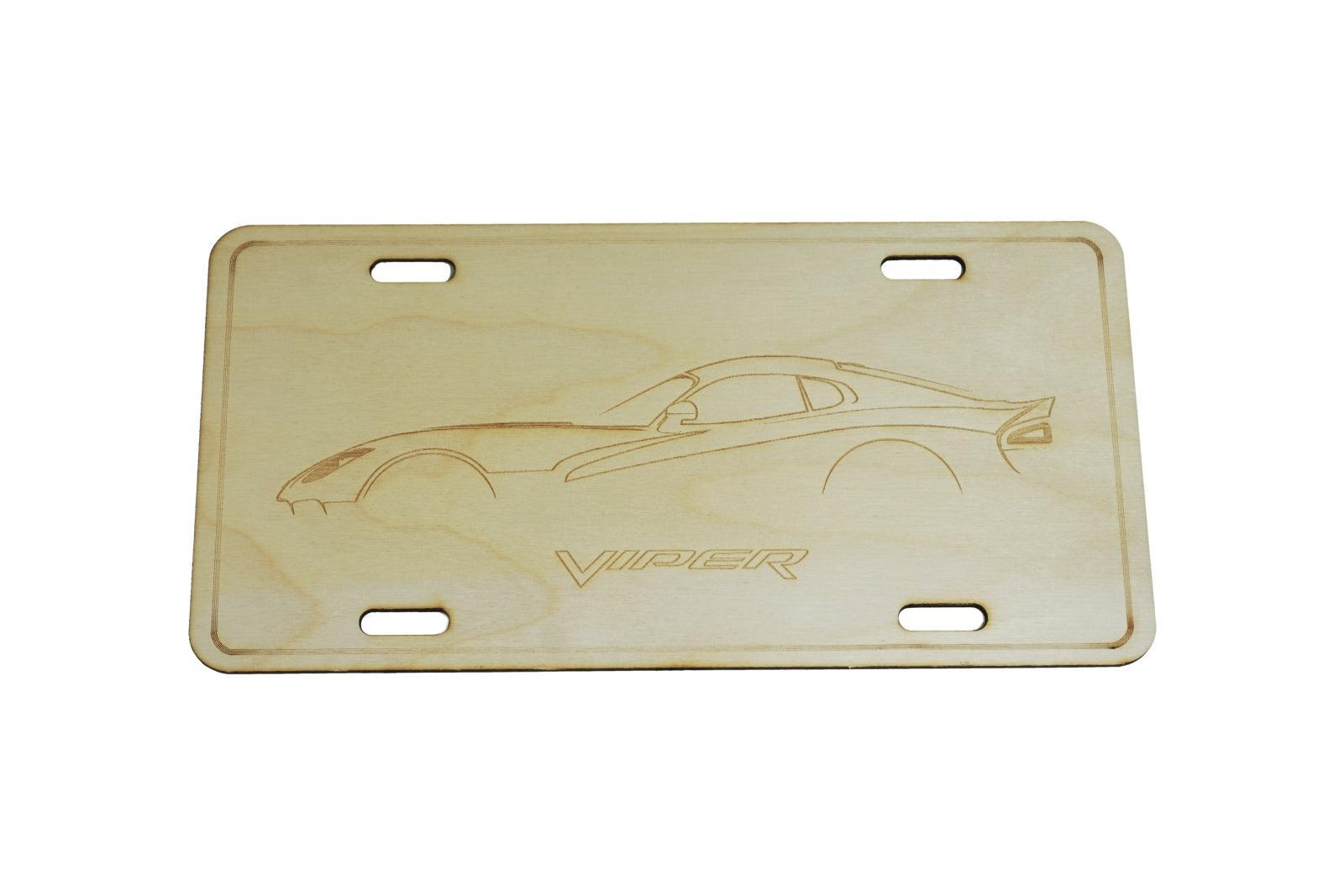 ZSPEC Dodge Viper SRT Silhouette License Plate, Birch, Ornamental