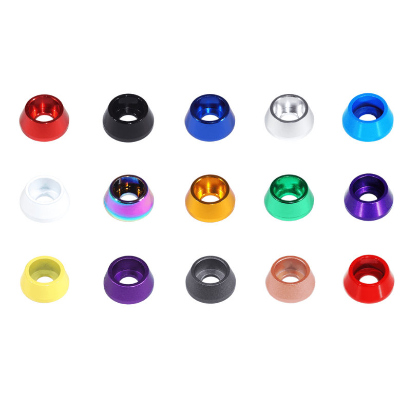 ZSPEC M5 Billet Angled Cup Finish Washers for SHSC Socket-Cap Fasteners, Billet, 10-Pack