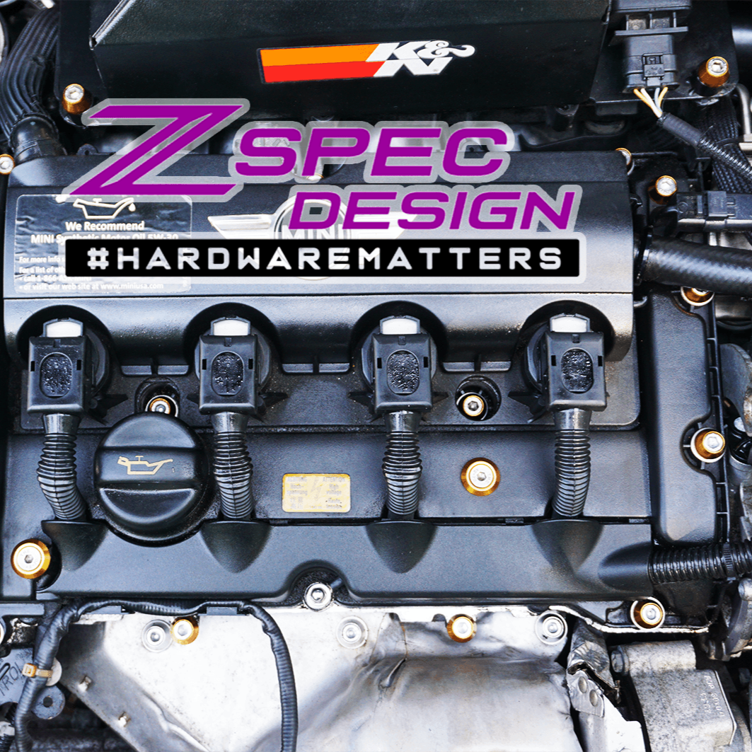 ZSPEC Stage-3 Dress Up Bolts® Fastener Kit for '06-13 Mini R56 Hatch/Hard-Top, Stainless & Billet