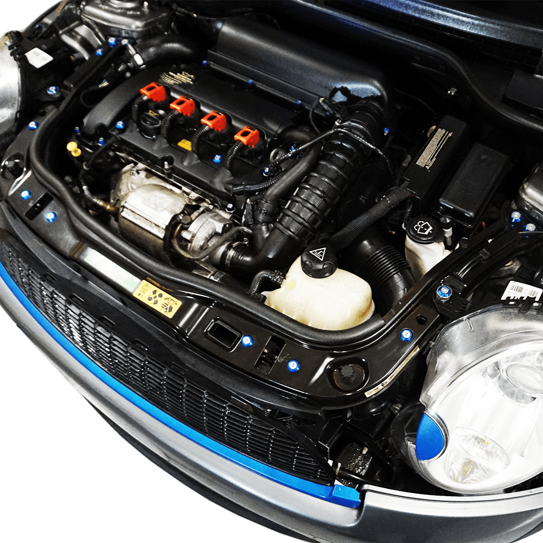 ZSPEC Stage-3 Dress Up Bolts® Fastener Kit for '07-14 Mini Clubman R55, Stainless & Billet