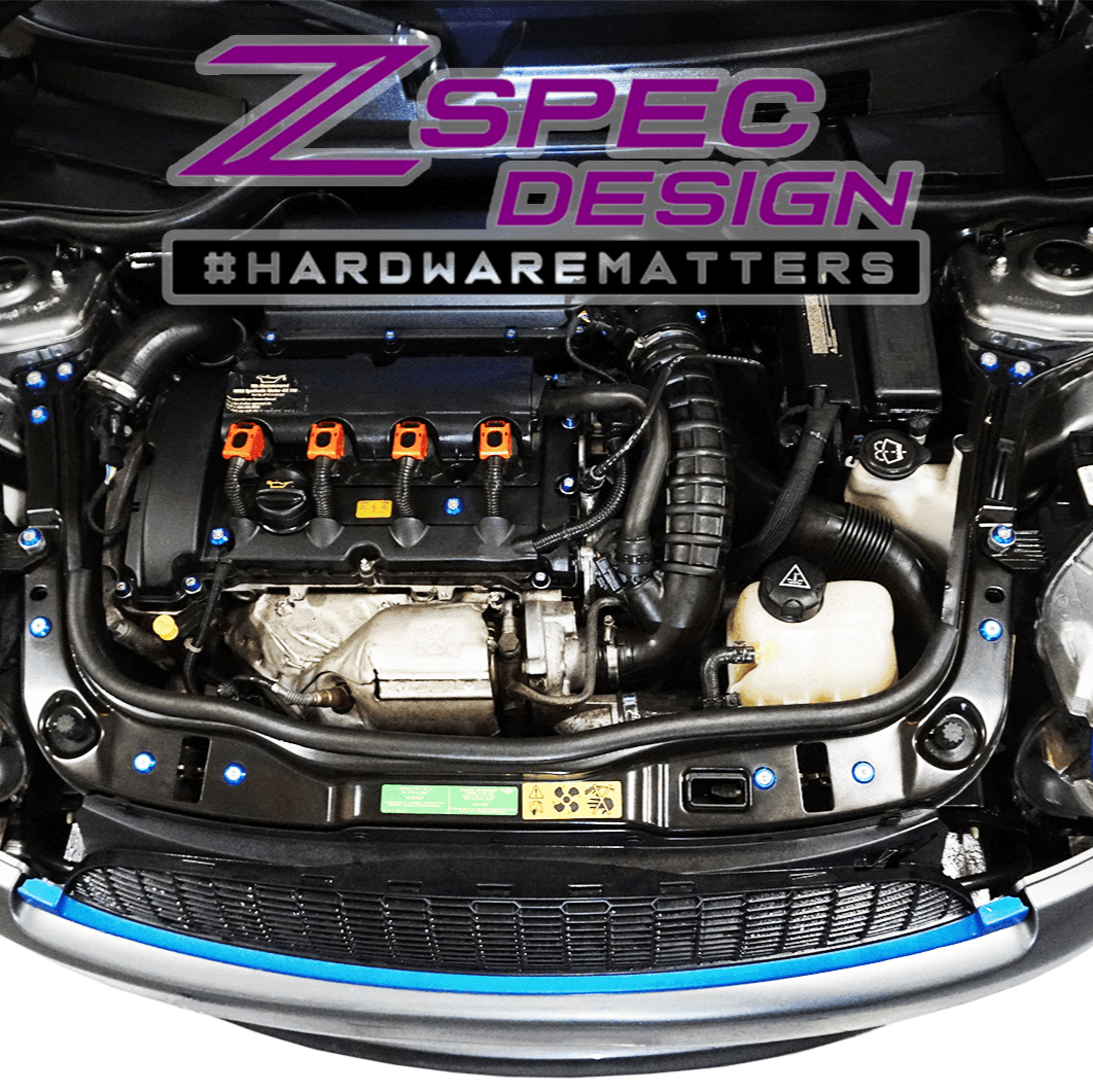 ZSPEC Stage-3 Dress Up Bolts® Fastener Kit for '07-14 Mini Clubman R55, Stainless & Billet