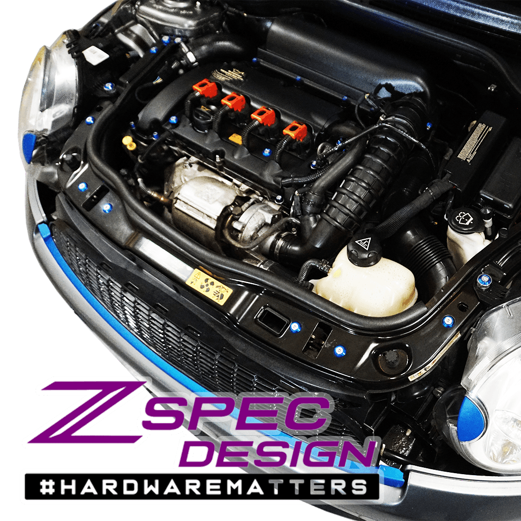 ZSPEC Stage-3 Dress Up Bolts® Fastener Kit for '07-14 Mini Clubman R55, Stainless & Billet