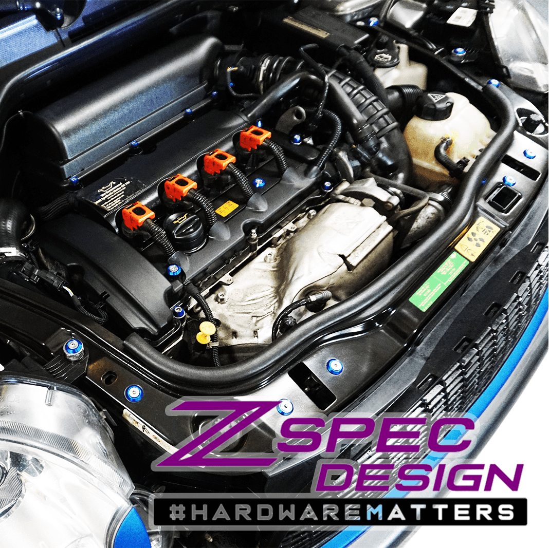 ZSPEC Stage-3 Dress Up Bolts® Fastener Kit for '07-14 Mini Clubman R55, Stainless & Billet