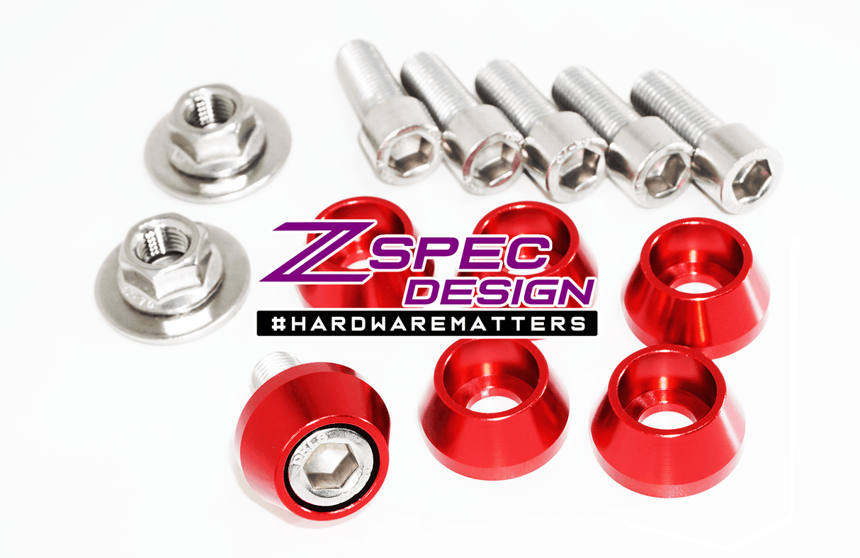 ZSPEC Strut Brace Fastener Kit for '03-09 Nissan 350z Z33, Stainless & Billet