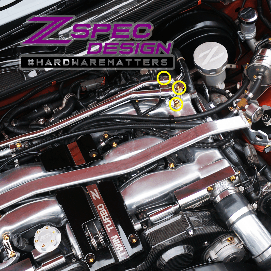 ZSPEC Balance Tube Fastener Kit for '90-96 Nissan 300zx Z32, Titanium Hardware