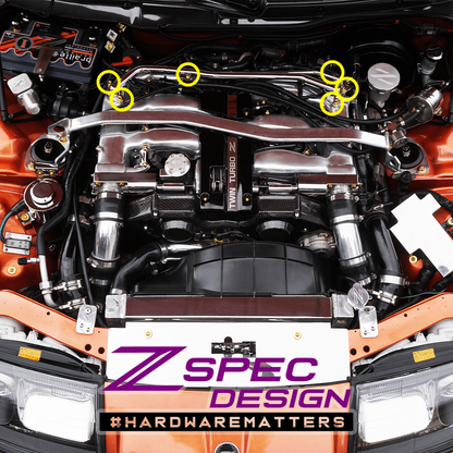 ZSPEC Balance Tube Fastener Kit for '90-96 Nissan 300zx Z32, Titanium Hardware