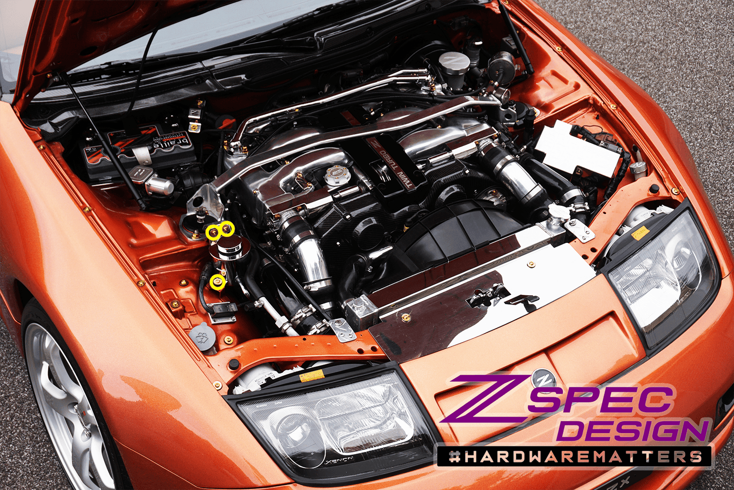ZSPEC Power Steering Reservoir Fasteners for '90-96 Nissan 300zx Z32, Titanium