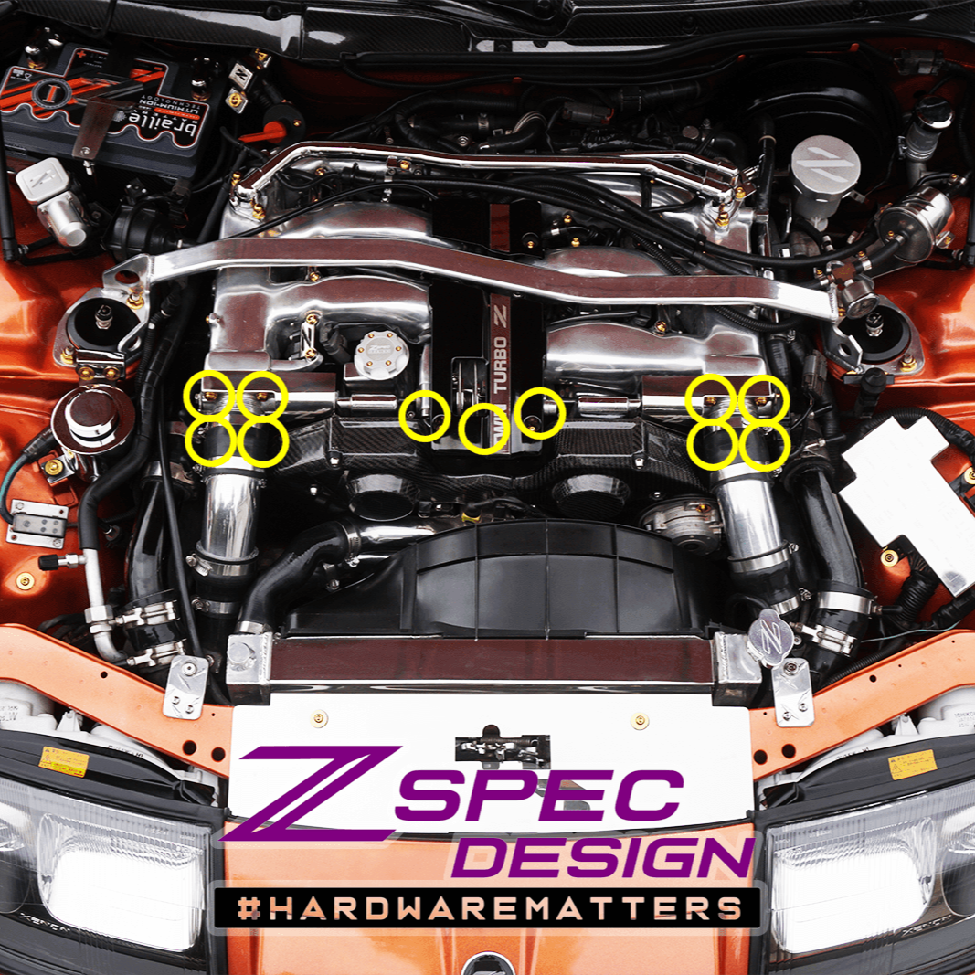 ZSPEC Throttle Bodies & Linkage Fasteners for '90-96 Nissan Z32 300zx, Grade-5 Titanium