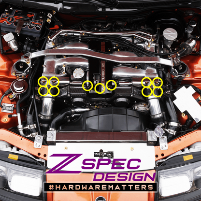ZSPEC Throttle Bodies & Linkage Fasteners for '90-96 Nissan Z32 300zx, Grade-5 Titanium