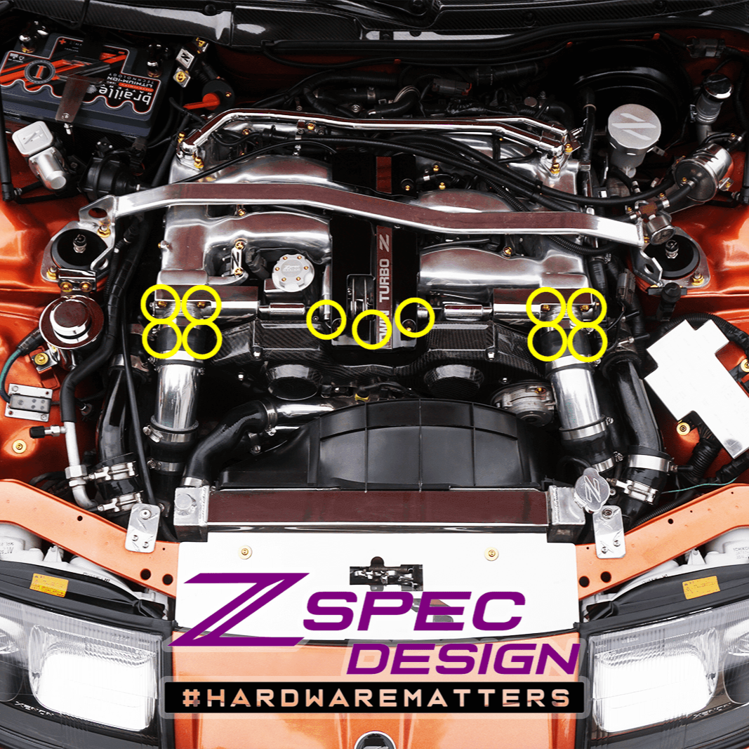 ZSPEC Throttle Bodies Fastener Kit for the '90-96 Nissan Z32 300zx, Stainless & Billet