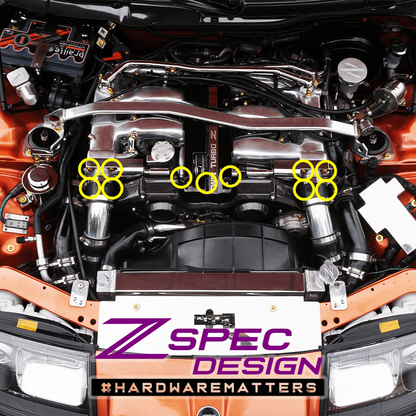ZSPEC Throttle Bodies Fastener Kit for the '90-96 Nissan Z32 300zx, Stainless & Billet