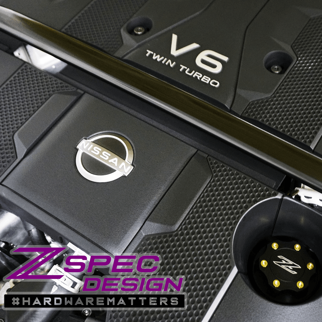 ZSPEC Billet Oil Filler Cap for Nissan/Infiniti/Datsun, Black Cap w/ Titanium Accent